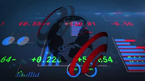Animation of massive sale text and data processing with present on black Stock Footage 329127939