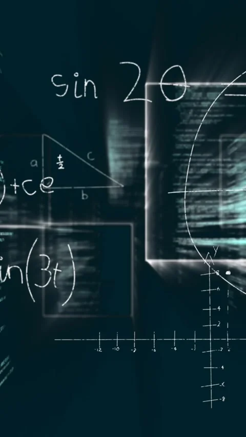 Animation of math equations hand written on green background Stock Footage 342704175