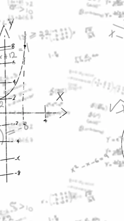 Animation of math equations hand written on white background Stock Footage 342704260