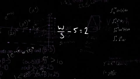 Animation of math formulas on black back... | Stock Video | Pond5