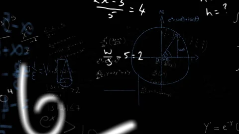 Animation of math formulas on black back... | Stock Video | Pond5