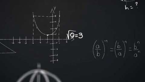 Animation of math formulas on black back... | Stock Video | Pond5