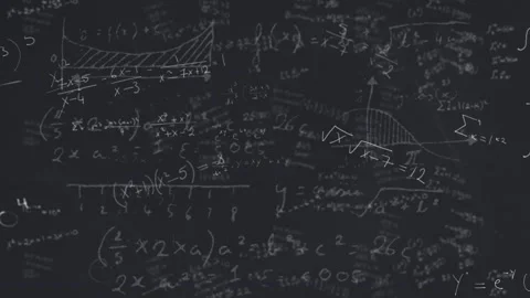 Animation of math formulas on black back... | Stock Video | Pond5