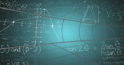 Animation of math formulas on green background Stock Footage 325699762