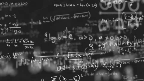 Animation of math formulas, illustrations of floating mathematics problems Stock Footage 297151921