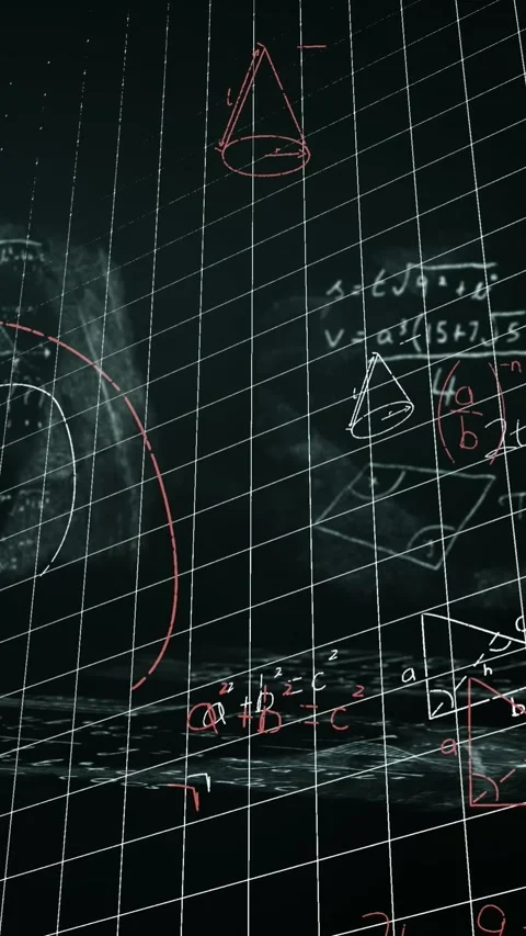 Animation of math formulas over checked background and black space Stock Footage 322954634