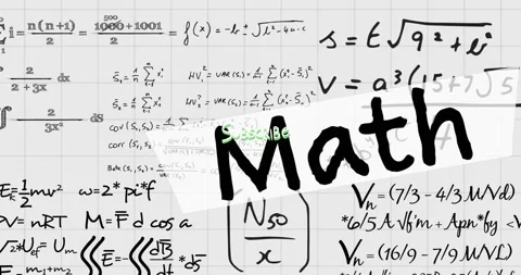 Animation of math text and mathematical formulae over white squared paper Stock Footage 329028005