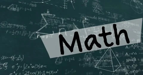 Animation of math text over mathematical equations on green background Stock Footage 328449700