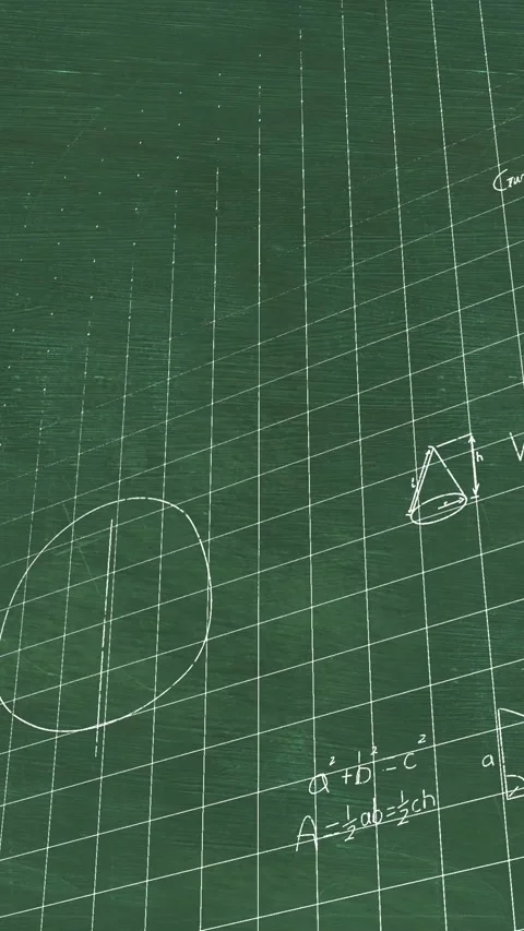 Animation of mathematical data processing on green background Video stock 343615573