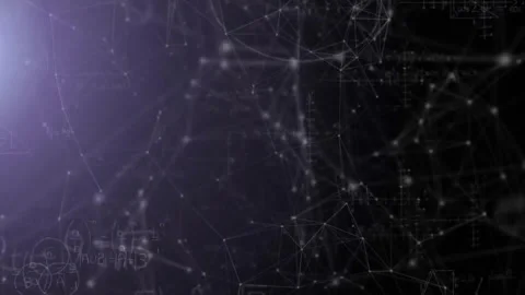 Animation of mathematical data processing over dark background Stock Footage 310156273