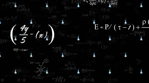 Animation of mathematical data processing over black background Video stock 310157628