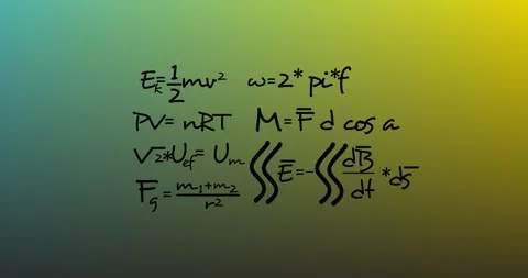 Animation of mathematical data processing over green background Stock Footage 310221453