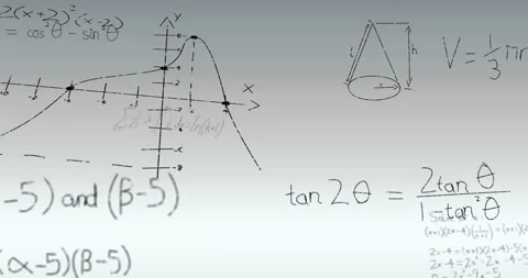 Animation of mathematical data processing over grey background Stock Footage 310221628