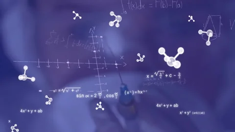 Animation of mathematical data processing over purple background Stock Footage 310486491