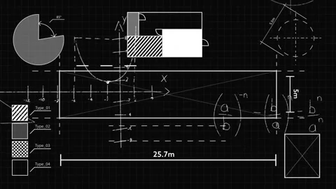 Animation of mathematical data processing over black background Stock Footage 310486499