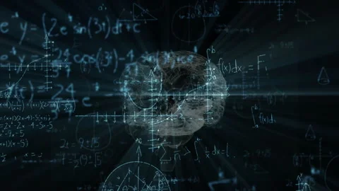 Animation of mathematical data processing over human brain Vídeo Stock 310822005