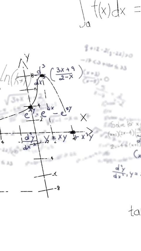 Animation of mathematical data processing over white background Stock Footage 320444289