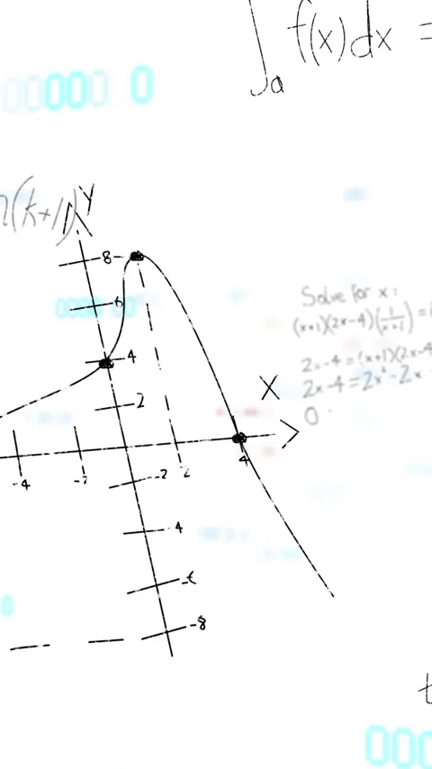 Animation of mathematical data processing over white background Stock Footage 320663373