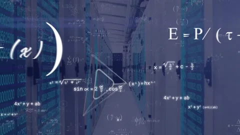 Animation of mathematical data processing over computer servers Stock Footage 328145973