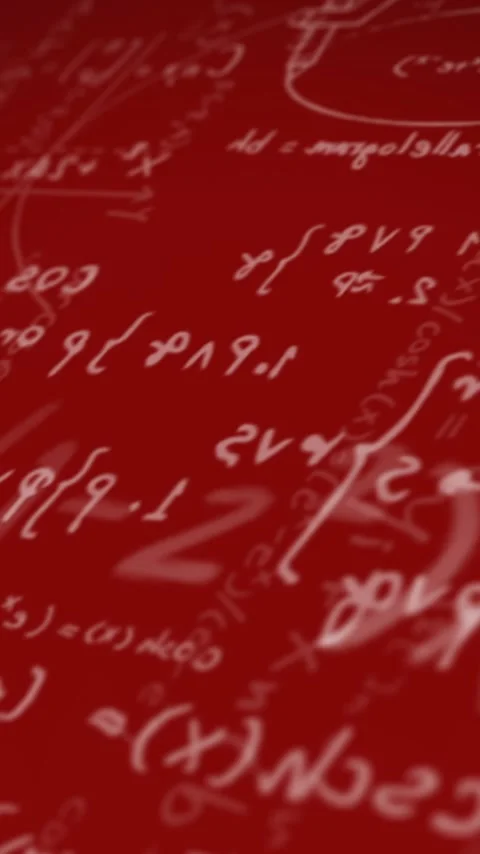 Animation of mathematical data processing over red background Stock Footage 342707993