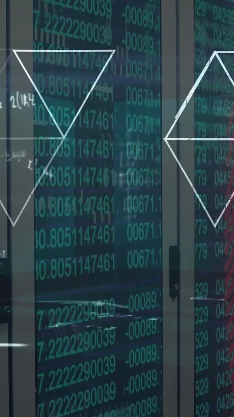 Animation of mathematical data processing over computer servers Stock Footage 342806053