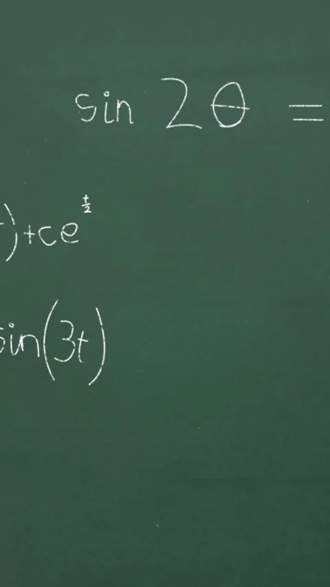 Animation of mathematical data processing over green chalkboard Stock Footage 343082782