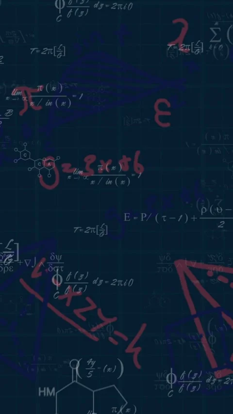Animation of mathematical data processing over dark background Video stock 344244179