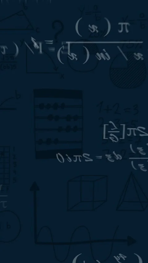 Animation of mathematical data processing over dark background Stock Footage 344284545