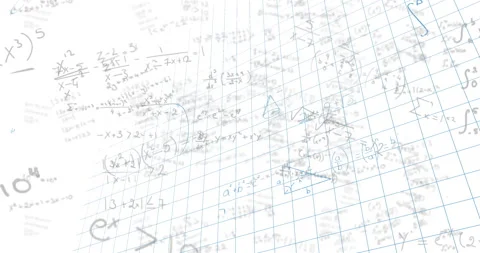Animation of mathematical data processing on white background Stock Footage 310678399