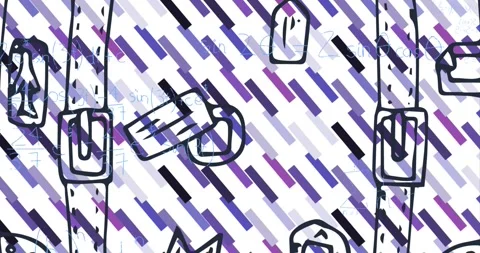 Animation of mathematical equations and belts over white background Stock Footage 330731654