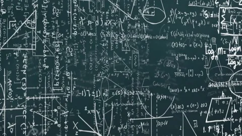 Animation of mathematical equations and diagrams over gray background Stock Footage 328974721