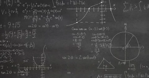 Animation of mathematical equations and ... | Stock Video | Pond5