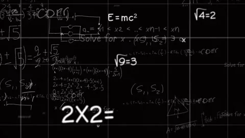 Animation of mathematical equations and ... | Stock Video | Pond5