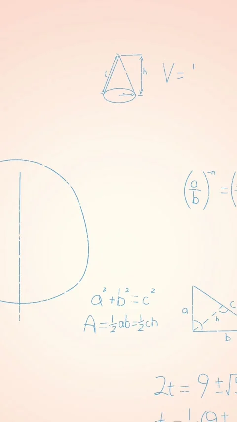 Animation of mathematical equations and formulas floating against pink gradient Stock Footage 343902511