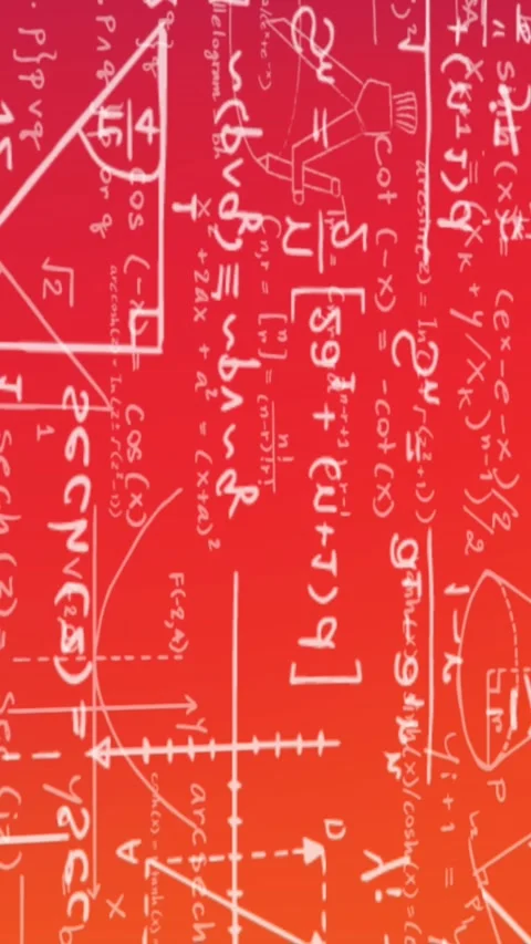 Animation of mathematical equations and formulas floating against pink gradient Stock Footage 344244025