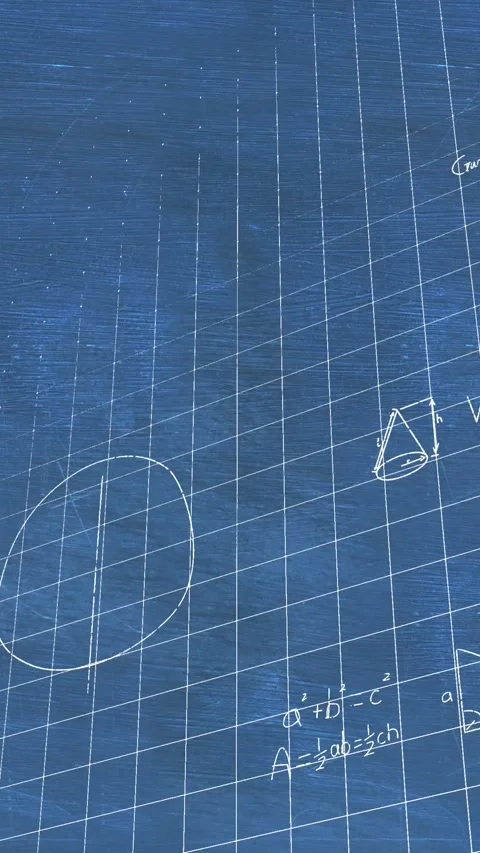 Animation of mathematical equations and formulas over grid network against Video stock 344678665