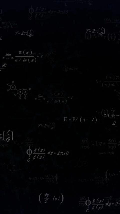 Animation of mathematical equations and network of connections floating against Stock Footage 344783518