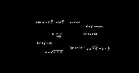 Animation of mathematical equations on b... | Stock Video | Pond5