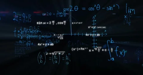 Animation of mathematical equations on b... | Stock Video | Pond5