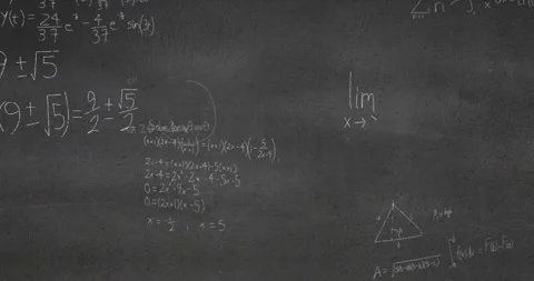 Animation of mathematical equations on black background Stock Footage 329511126