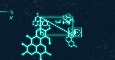 Animation of mathematical equations on black background Stock Footage 330116060