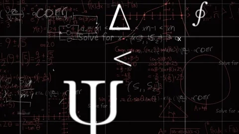 Animation of mathematical equations on black background Stock Footage 330658267