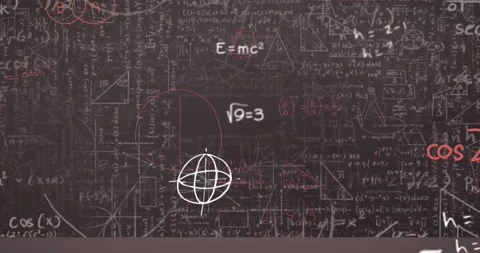 Animation of mathematical equations on black background Stock Footage 330728959