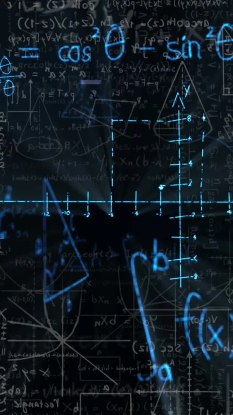 Animation of mathematical equations on black background Stock Footage 331650008