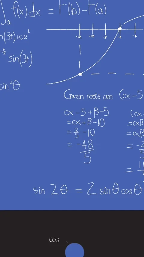 Animation of mathematical equations on blue background Stock Footage 341976286