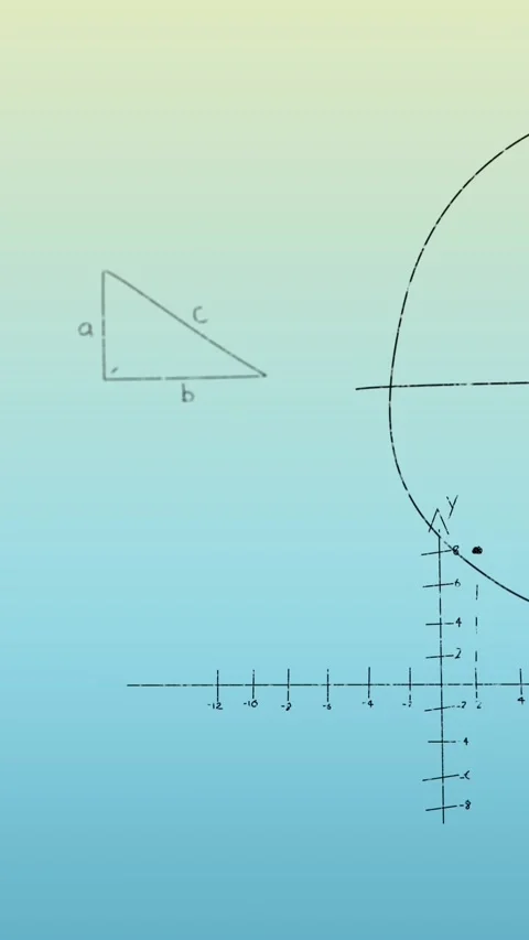 Animation of mathematical equations on blue background Stock Footage 343866765