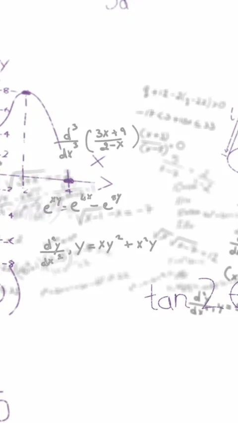 Animation of mathematical equations, diagrams and formulas floating against Stock Footage 344370118