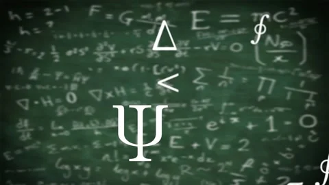Animation of mathematical equations on green background Stock Footage 330664279