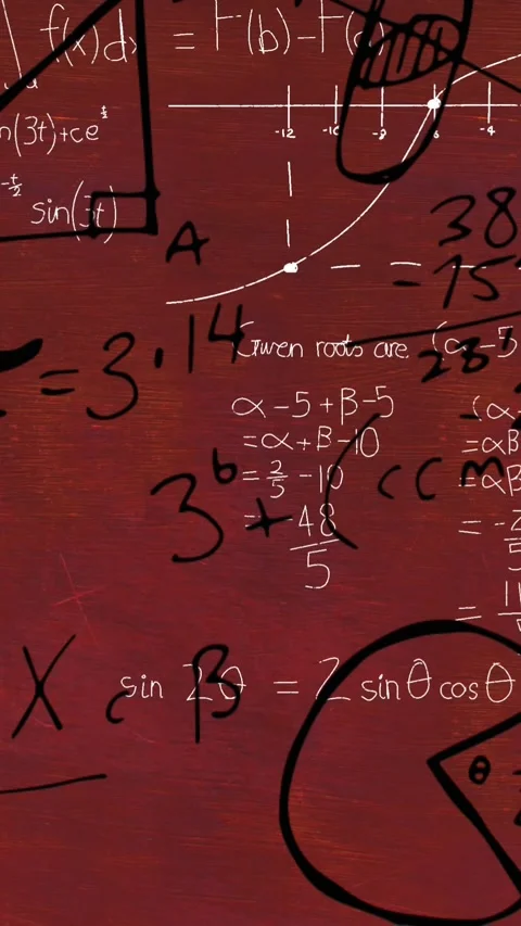 Animation of mathematical equations on grey background Stock Footage 341918326