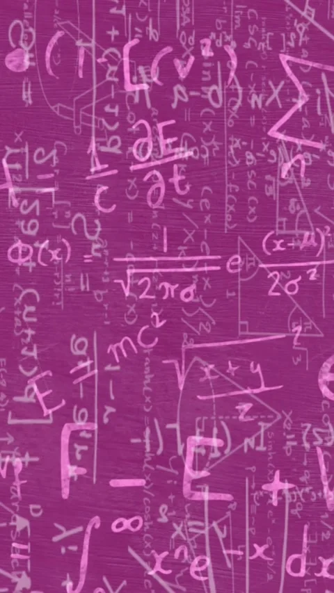 Animation of mathematical equations moving on pink background Stock Footage 342097674